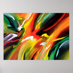 Abstract Action Painting Poster