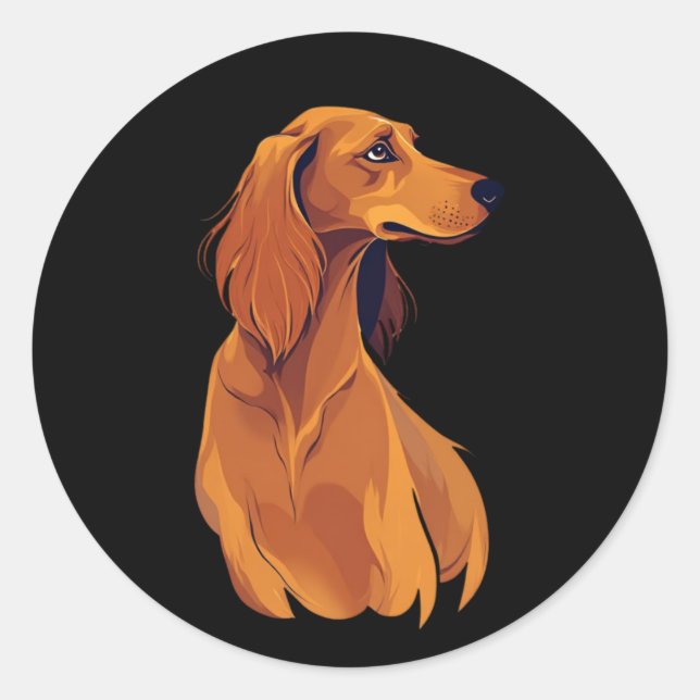 Abstract Afghan Hound Art Classic Round Sticker (Front)