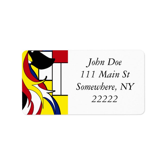 Abstract Afghan Hound Label (Front)