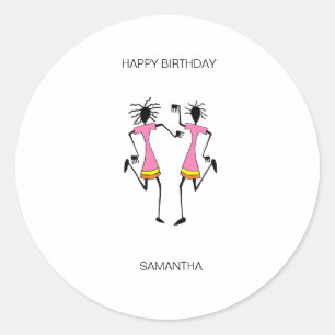 Abstract, African Art Awesome Dance and Party Vibe Classic Round Sticker
