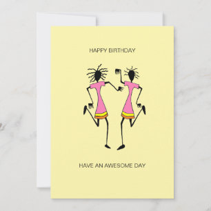Abstract, African Art Awesome Party Birthday Card