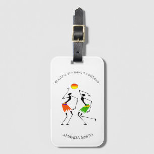 Abstract African art, Beautiful Sunshine  Luggage Tag