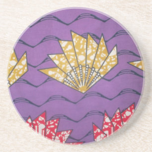 Abstract African Art: Purple Passion Waves Coaster