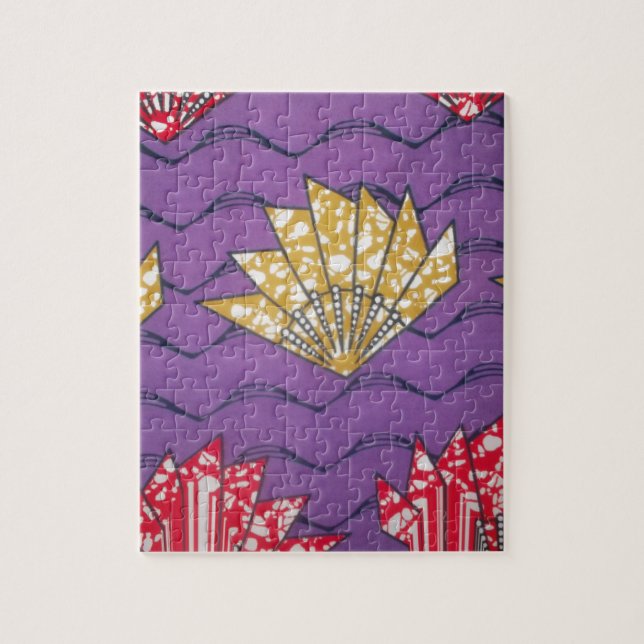 Abstract African Art: Purple Passion Waves Jigsaw Puzzle (Vertical)