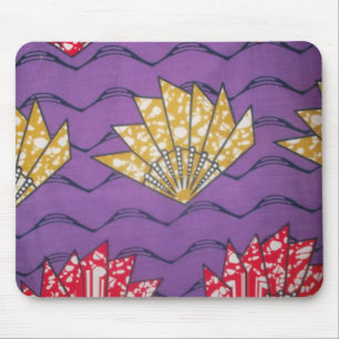 Abstract African Art: Purple Passion Waves Mouse Pad