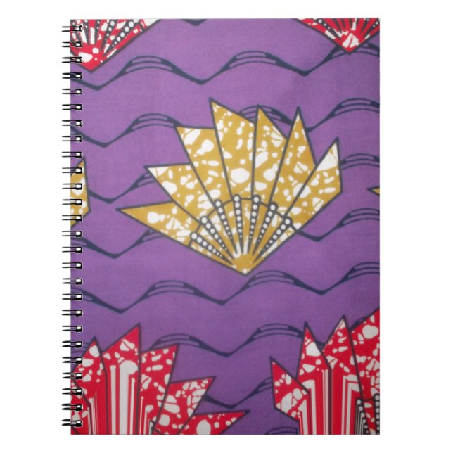 Abstract African Art: Purple Passion Waves Notebook (Front)