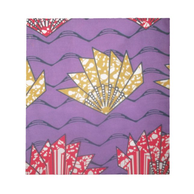 Abstract African Art: Purple Passion Waves Notepad (Front)