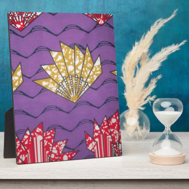 Abstract African Art: Purple Passion Waves Plaque (Side)
