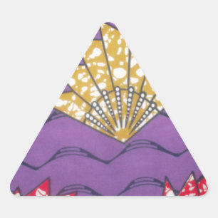 Abstract African Art: Purple Passion Waves Triangle Sticker
