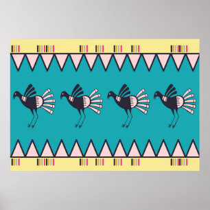 Abstract african art style design. Hand drawn trib Poster