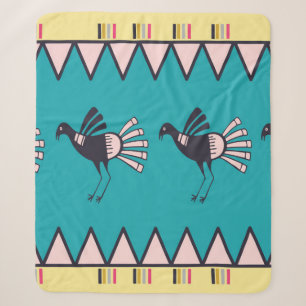 Abstract african art style design. Hand drawn trib Sherpa Blanket