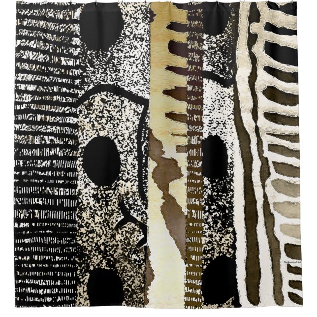 Abstract African Jungle Tribe Pattern Shower Curtain (Front)