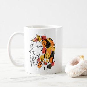 Abstract African Lion Coffee Mug