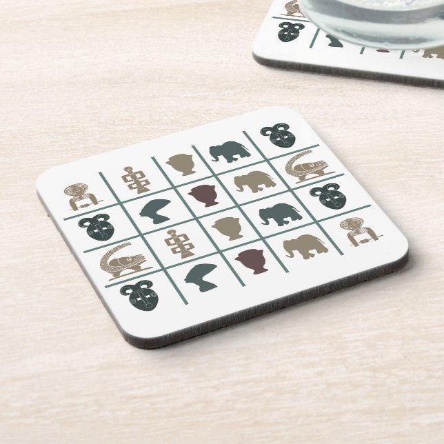 Abstract african tribal art coaster (Left Side)