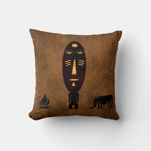 Abstract African tribal art Cushion (Front)