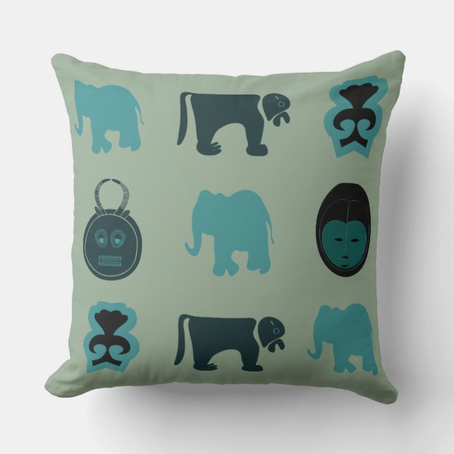 Abstract african tribal art cushion (Front)