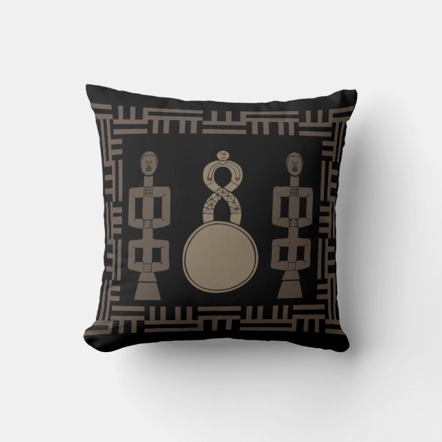 Abstract African tribal art Cushion (Front)