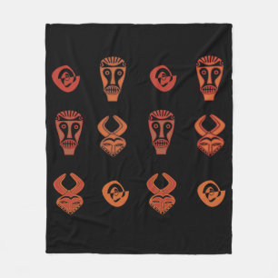 Abstract african tribal art fleece blanket