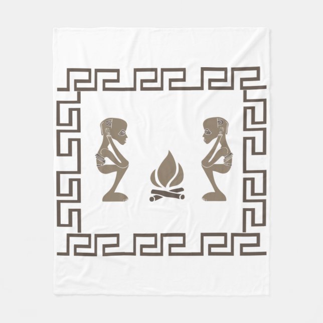 Abstract african tribal art fleece blanket (Front)