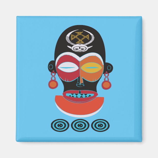 Abstract African tribal art Magnet (Front)