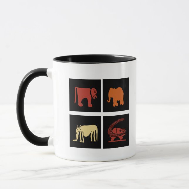 Abstract african tribal art mug (Left)