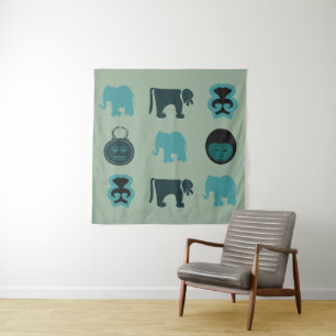 Abstract african tribal art tapestry