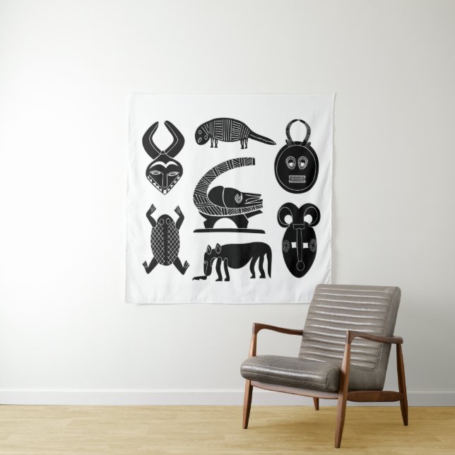 Abstract African tribal art Tapestry (In Situ)