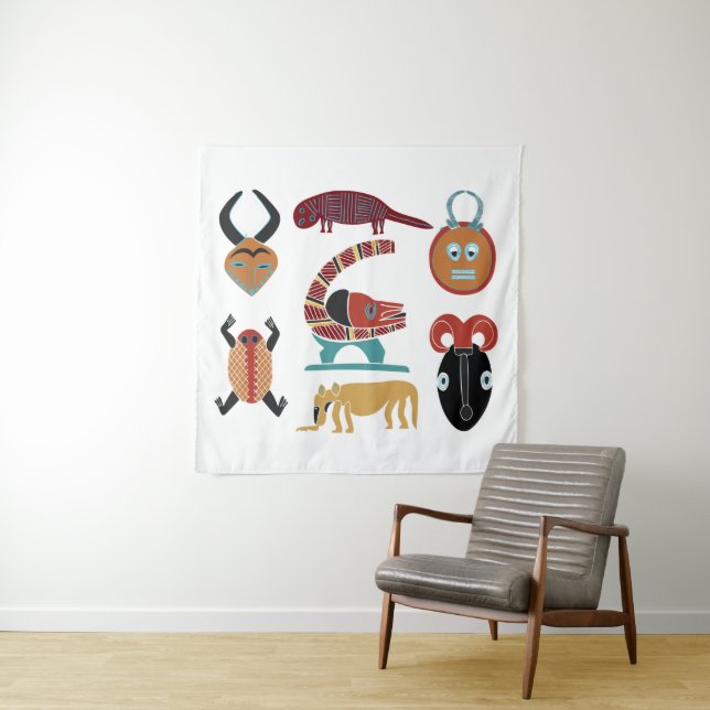 Abstract african tribal art tapestry (In Situ)