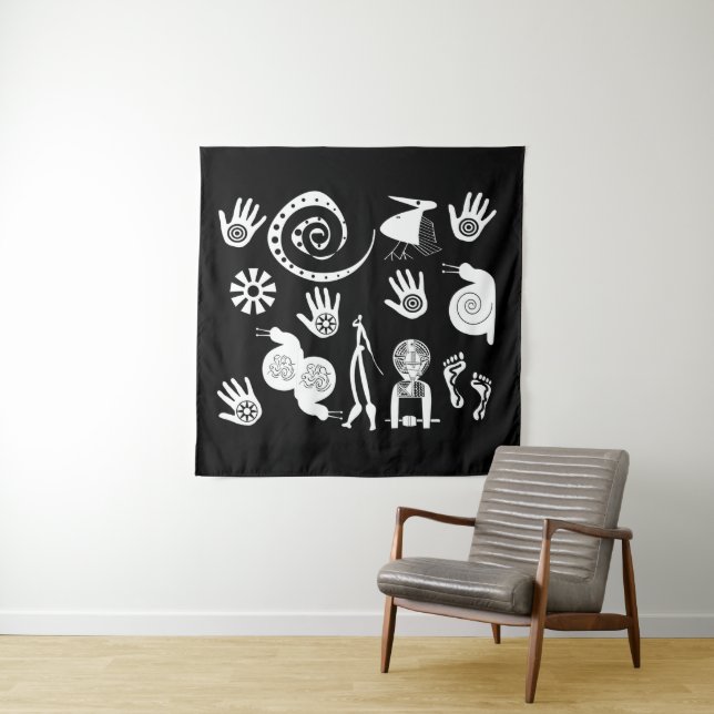 Abstract african tribal art tapestry (In Situ)