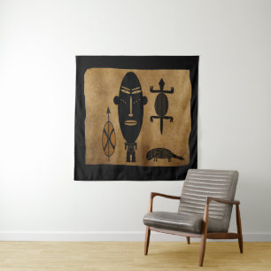 Abstract african tribal art tapestry