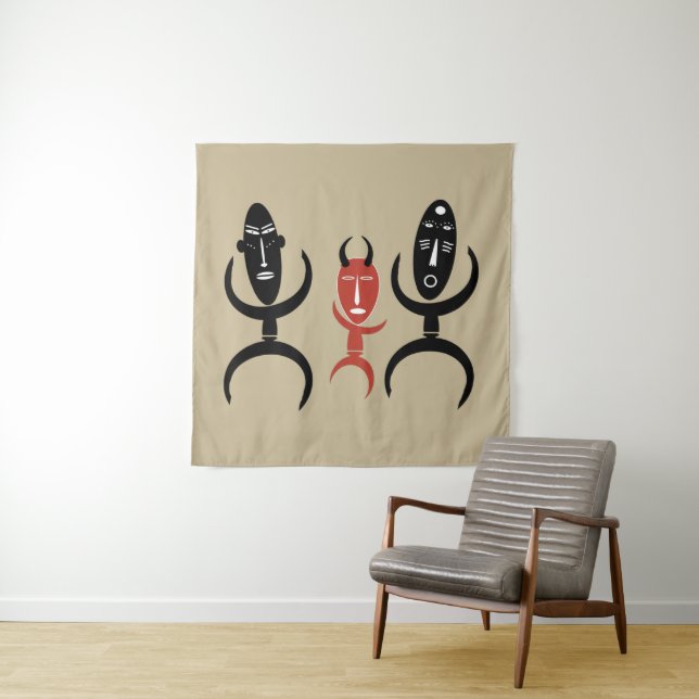 Abstract African tribal dancing people Tapestry (In Situ)