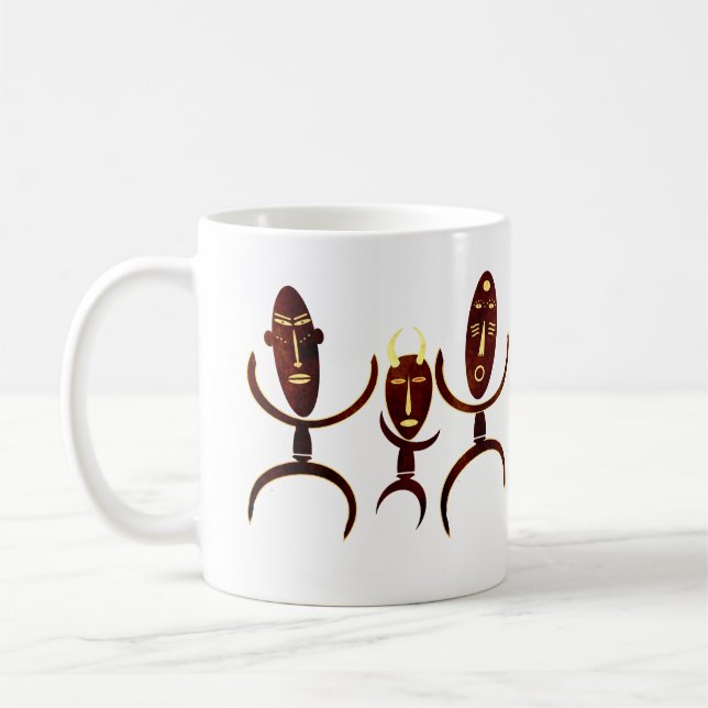 Abstract African tribal dancing scene  Coffee Mug (Left)