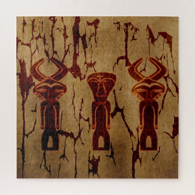 Abstract african tribal drawing jigsaw puzzle (Vertical)