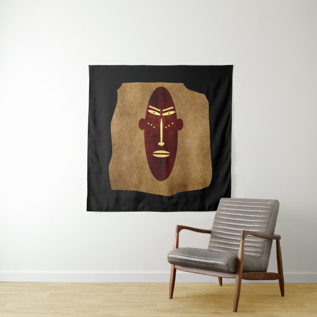 Abstract african tribal drawing tapestry (In Situ)