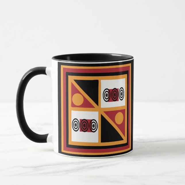 Abstract African tribal geometric pattern Mug (Left)