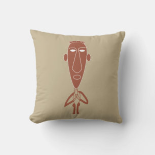 Abstract African tribal modern portrait Cushion