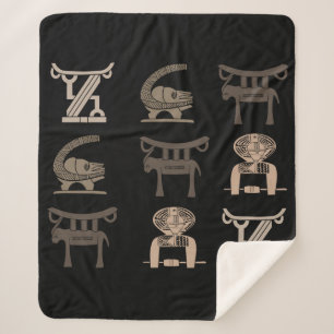 Abstract african tribal ornate art sherpa blanket