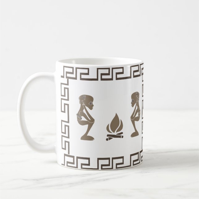 Abstract African tribal ritual scene art Coffee Mug (Left)