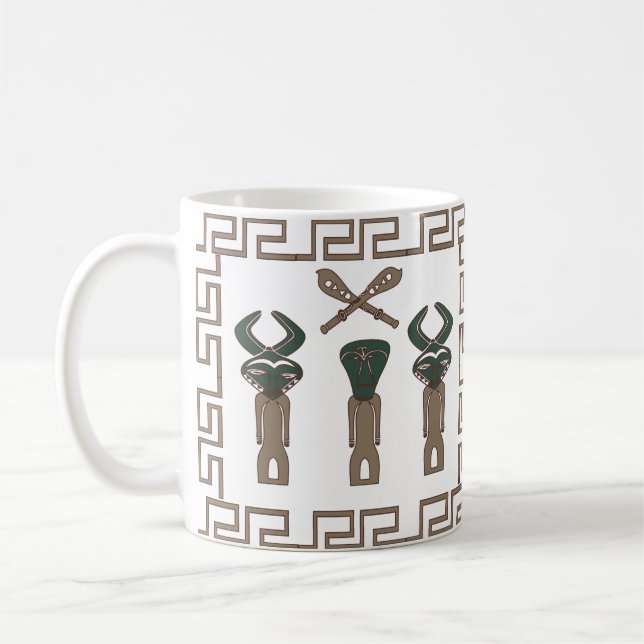 Abstract African tribal ritual scene art Coffee Mug (Left)