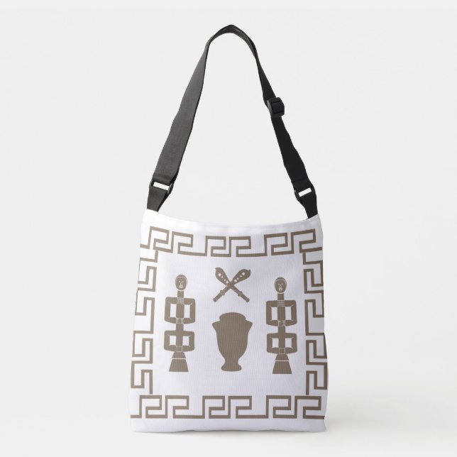 Abstract African tribal ritual scene art Crossbody Bag (Front)