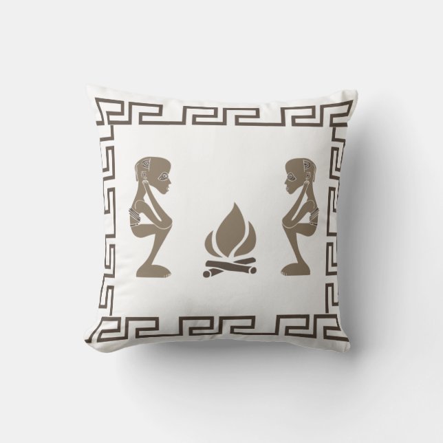 Abstract African tribal ritual scene art Cushion (Front)