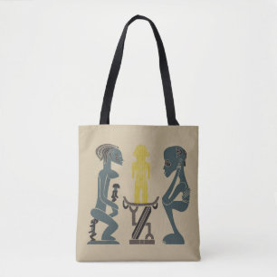 Abstract African tribal ritual scene art Tote Bag