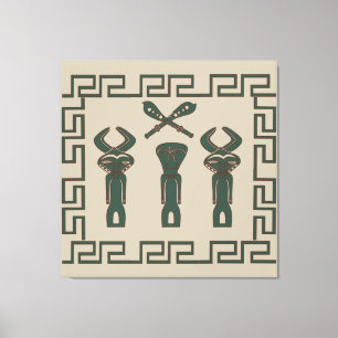 Abstract African tribal ritual scene Canvas Print