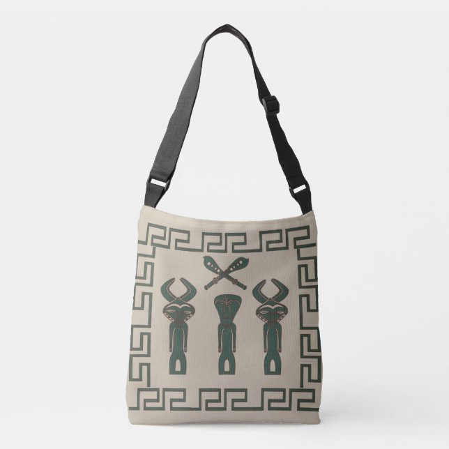 Abstract African tribal ritual scene Crossbody Bag (Front)