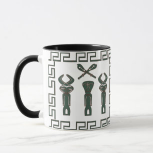 Abstract African tribal ritual scene Mug