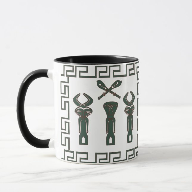 Abstract African tribal ritual scene Mug (Left)
