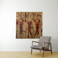 Abstract African tribal silhouette drawing