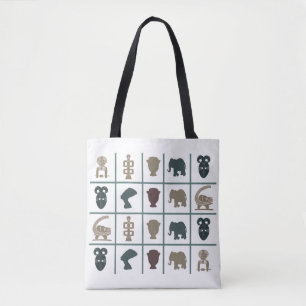 Abstract African tribal symbols and animals art Tote Bag