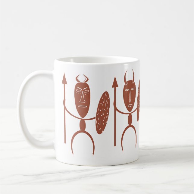 Abstract African tribal warrior art Coffee Mug (Left)