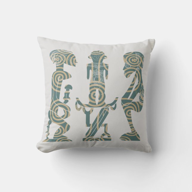 Abstract African tribal warrior ritual Cushion (Front)